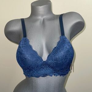Elegant Lace Blue Bra